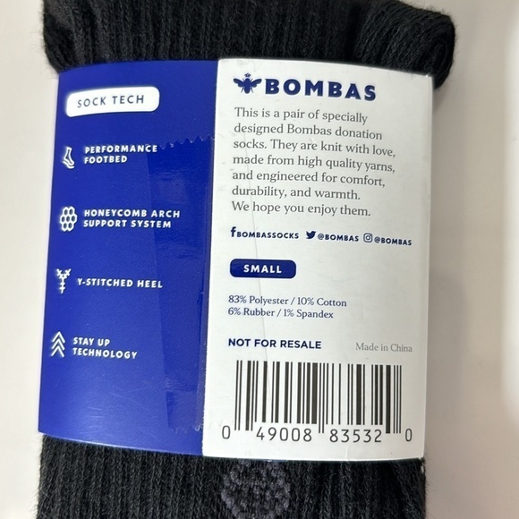 Bombas honeycomb socks in Black - Bundle of 3: 1- Small 1- Medium 1-Large NWT! - Picture 4 of 11